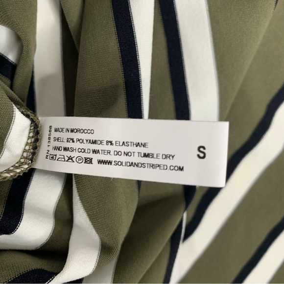 SOLID & STRIPED Ruched Striped Stretch-Jersey Skirt NWT - Picture 13 of 16